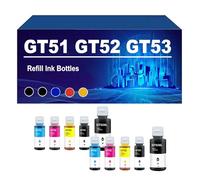 KLXFJ GT51 GT52 GT53 Botellas De Tinta De Recarga Compatibles para Tanque 411 418 508 510 511 516 518 536 538 588 589 592 593 596 599 618 672 676 725 726 728 755 758 798 GT5810 GT5820,5 Colors-2 Set