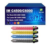 KLXFJ IM C4500 C6000 Tóner De Alto Rendimiento con Chip Compatible con Impresoras para Ricoh IM C4500 C6000 (33 000/22 500 Páginas),4 Colors-1 Set