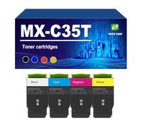 KLXFJ MX-C35T Cartucho De Tóner Compatible para Sharp MX-357F MX-C407P Impresoras, Tóner De Alto Rendimiento MX-C35TB MX-C35TC MX-C35TM MX-C35TY,4 Colors-1 Set
