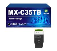 KLXFJ MX-C35T Cartucho De Tóner Compatible para Sharp MX-357F MX-C407P Impresoras, Tóner De Alto Rendimiento MX-C35TB MX-C35TC MX-C35TM MX-C35TY,Black-1 Pack