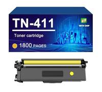 KLXFJ TN411 Cartucho De Tóner Compatible para TN421 TN431 TN441 TN451 TN491 Funciona con Impresoras HL-L8260CDW L8360CDW L8260CDN L9310CDW MFC-L8690CDW L8900CDW L8610CDW L9570CDW,Yellow-1 Pack