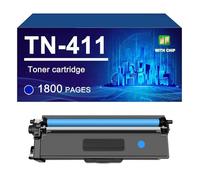 KLXFJ TN411 Cartucho De Tóner Compatible para TN421 TN431 TN441 TN451 TN491 Funciona con Impresoras HL-L8260CDW L8360CDW L8260CDN L9310CDW MFC-L8690CDW L8900CDW L8610CDW L9570CDW,Cyan-1 Pack