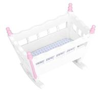 klxgMM Mini Cama para bebés de casa muñeca, simulación Muebles en Miniatura Cama para bebés Ornamento de Juguete de Juego para 1/12 Accesorios de la casa de muñecas