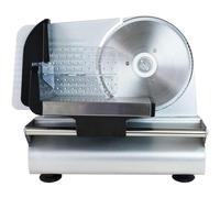 KLYDBMYT Cortadora de fiambre eléctrica doméstica de Acero Inoxidable, Universal, Dentada, Ø 190 mm, Grosor de Cuchilla Ajustable de 0 a 15 mm, para Carne, Pan, Verduras y jamón.