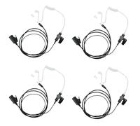 Klykon Auriculares Microtalk con micrófono PTT de 1 pin de 2,5 mm, compatibles con radio bidireccional Cobra Walkie Talkie con tubo acústico encubierto, paquete de 4