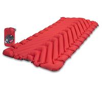 Klymit Almohadilla de Dormir Inflable estática V Luxe aislada para Camping, Senderismo Ligero y mochilero, Cama de Aire para Clima frío, Color Rojo