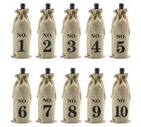 KLYNGTSK 10 PCS Bolsas de Vino de Yute Bolsas de Regalo de Vino con Cordón Bolsa Botella Vino Reutilizables Bolsas de Regalo de Vino Envoltura de Botella para Cata de Vinos Fiesta Boda Navidad