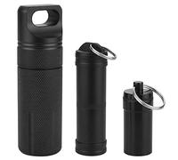 KLYNGTSK 3 PCS Pastillero de Aleación de Aluminio Botella de Almacenamiento Impermeable Botella de Medicina Sellada Botella de píldoras de supervivencia para Almacenar Cosas Pequeñas al Aire Libre