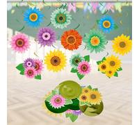 KLYNGTSK 30 PCS Decoración Colgante Remolinos de Flores, Adornos de Fiesta de Flores de Verano, Colgantes de Remolino de Primavera y Verano para Cumpleaños Boda Suministro