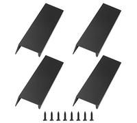 KLYNGTSK 4 PCS Tirador de Borde de Dedo Estilo Moderno Manijas Ocultas de Gabinete Tiradores Ocultos para Armario con 8 Tornillos Manijas de Gabinete de Aluminio para Hogar Puerta Cajón Armario