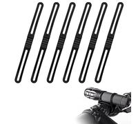 KLYNGTSK 6 PCS Linterna para Bicicleta con Cinta de Silicona Correa de Bicicleta Band Bicicleta Elástico Soporte Linterna Bicicleta Correa de Caucho Vendaje Soporte de Montaje para Bicicleta (Negro)