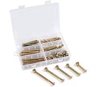 KLYNGTSK 60 PCS M6 Kit de Tornillos para Muebles Acero Carbono Pernos con Tuercas y Perno Galvanizado M4 Llave Allen para Armarios, Camas, Montaje de Muebles (35/45/55/65/75mm)