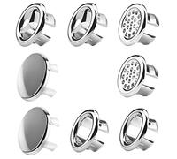KLYNGTSK 8 PCS Cubierta de Anillo de Rebose de Fregadero Cubierta de Rebosadero de Borde de Agujero de Fregadero Repuestos de Inserción de Agujero Redondo para Baño Cocina Repuesto de Lavabo