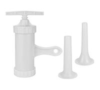 KLYNGTSK Embutidora Manual para Salchichas Plástico Embutidora de Salchicha Máquina de Embutir Chorizos Manual Máquina Manual para Salchichas con 2 Embudos para Salchichas Caseras (Blanco)