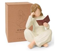 Klyno Figura de pensador de libros de lectura, regalo para mujeres, bibliotecarias, lectores, estudios, graduados, estudiantes, profesores, estatua de lectura de niñas para estante de libros