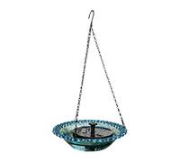 Klynovalu Fuente solar colgante para pájaros, baño colgante para pájaros con agua que fluye, fuente decorativa para jardín, patio, jardín solar al aire libre