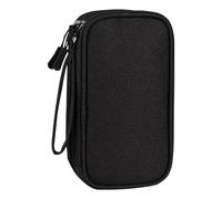 Klyrith Diabetic Supplies - Maleta de viaje para diabéticos, doble capa para medidores de glucosa, pluma de insulina, tiras reactivas, jeringas, agujas, organizador portátil para medicamentos, Negro