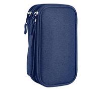 Klyrith Diabetic Supplies - Maleta de viaje para diabéticos, doble capa para medidores de glucosa, pluma de insulina, tiras reactivas, jeringas, agujas, organizador portátil para medicamentos, Z-azul