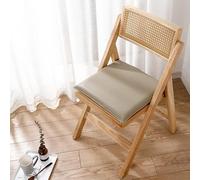 KLZUOPT Cojín para Silla de Comedor de Espuma viscoelástica de látex con Cremallera, Antideslizante, de Piel sintética, Impermeable, Color marrón Claro, 50 x 50 x 4 cm