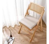 KLZUOPT Cojín para Silla de Comedor de Espuma viscoelástica de látex con Cremallera, Antideslizante, de Piel sintética, para jardín, Patio, Comedor, Oficina, Impermeable, Color Beige, 40 x 50 x 3 cm