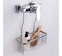 KLZUOPT Exquisitos estantes de baño Cesta de Ducha, Organizador de Ducha para baño Ducha de Acero Inoxidable Cesta Colgante sin taladrar para Grifo con champúc (Color : Silver, Size : 28 * 36cm)