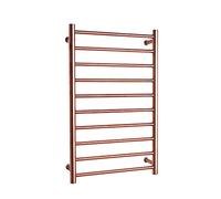 KLZUOPT Heated Towel Rail Electric Towel Warmer Rack Radiator, Wall Mounted 304 Stainless Steel Heated Towel Rail with 10 Heated Bars Bathroom Towel Drying Rack (Rose Gold Plug In)