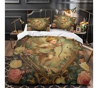 KLZXCVBNMQW Juego 3 Piezas Microfibra de poliéster Cupid Bow and Arrow Funda Edredon Cremallera Oculta Fundas Almohada Lavables Renaissance Funda Edredon for Ancianos King（220x240cm）