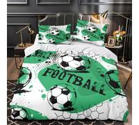 KLZXCVBNMQW Juego 3 Piezas Microfibra Football Funda de Edredón Impresión 3D Funda Almohada Transpirable Grunge Sport Funda Edredon Cremallera for Adultos Super King（260x220cm）