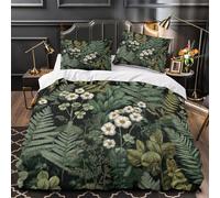 KLZXCVBNMQW Juego 3 Piezas Microfibra Suave ForestFlora Funda de Edredón Estampado 3D Fundas Almohada Transpirable BotanicalWallpaper Juego Fundas Edredón for Adultos Double（200x200cm）