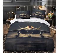 KLZXCVBNMQW Juego 3 Piezas Microfibra Suave Military Jet Funda de Edredón Estampado 3D Cremallera Funda Almohada Antialérgica Stealth Fighter Funda de Edredón for Ancianos King（220x240cm）