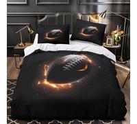 KLZXCVBNMQW Tres Piezas Microfibra Impresión 3D American Football Juego Fundas Edredón Diseño 3D Funda Almohada Suave Sport Dynamic Funda Edredon for niños Super King（260x220cm）