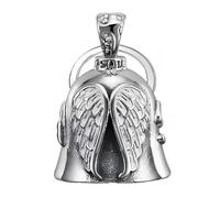 KMA Est. 2005 The Ride Bell - Alas de ángel de la guarda blancas para todas las motocicletas, amuleto de la suerte para motociclistas, regalo de amor y protección