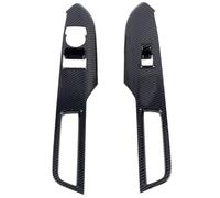KMAGE Manija Puerta Interior Para Ford Para Mustang Fastback 2024 2025 ABS Con Apariencia Fibra Carbono Cubierta Interruptor Ventana Interior Embellecedora