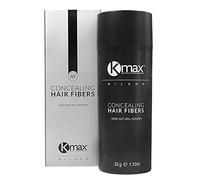 Kmax Hair Fibers, Fibras de Queratina para cabello de acción redensificante y para cubrir la calvicie de tamaño económico (32 gr) (Gris oscuro)