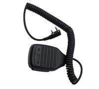 KMC-21 Micrófono de altavoz remoto para Kenwood para walkie Talkie - Micrófono PTT con cancelación de ruido impermeable con clip de hierro para radio de seguridad Patrol