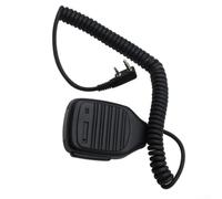KMC-21 Micrófono de mano para walkie talkie para radio Kenwood 2 pines conector PTT botón giratorio clip resistente a golpes carcasa exterior accesorios para radio VHF UHF PMR medida estándar