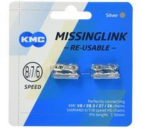 KMC 8 Speed Missinglink Unir Enlace, Unisex, Plata, 2 Pares
