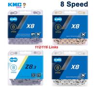 KMC 8S MTB cadena X8EPT X8 Z8.3 X8PL bicicleta de montaña corriente 8 velocidades cadenas de bicicleta de carretera 8V 112 116 eslabones bloqueo de energía piezas de ciclismo X8PL