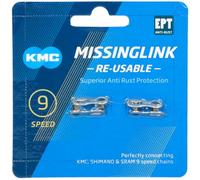KMC 9 velocidades EPT MissingLink, plata oscura, paquete de 2