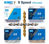 KMC 9S MTB cadena X9SL X9 Z9 bicicleta de carretera corriente 116 eslabones 9 velocidades cadenas de bicicleta de montaña 9V enlace de alimentación accesorios de bicicleta X9SL Gold