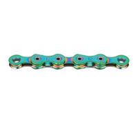 KMC Cadena de bicicleta de 12 velocidades, encerada, 126 eslabones, compatible con Shimano, incluye Missinglink, X12L Aurora Green
