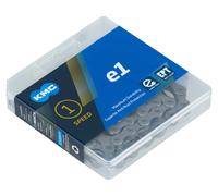 KMC E1 EPT - Cadena de bicicleta eléctrica de una sola velocidad, plata oscura, eslabones 130