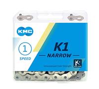 KMC Narrow Cadena Estrecha K1, Unisex, Plata, 100 Link