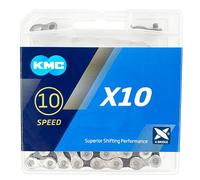 KMC Cadena X10 114 eslabones 10V Cromado Negro