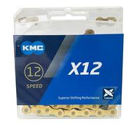 KMC Cadena X12 de 12 velocidades, 126 eslabones, oro Ti-Ni