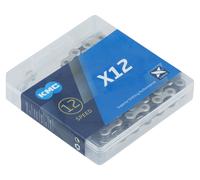 1 Cadena KMC X12 126 Eslabones Plata/Negro para Bicicleta 12 Velocidades Nuevo