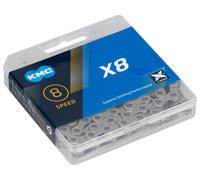 KMC X8 8 Cadenas, Unisex Adulto, Silber, 1/2" x 3/32"