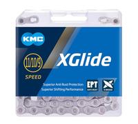 KMC Cadena xGlide EPT de 9, 10 y 11 velocidades, plata oscura, 126 eslabones