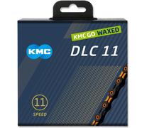 KMC DLC 11 Black/Orange Waxed 118L chain