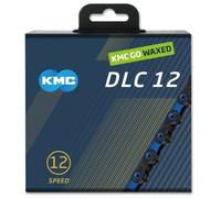 KMC DLC12 - Cadena encerada de 12 velocidades, negro/azul, 126 eslabones